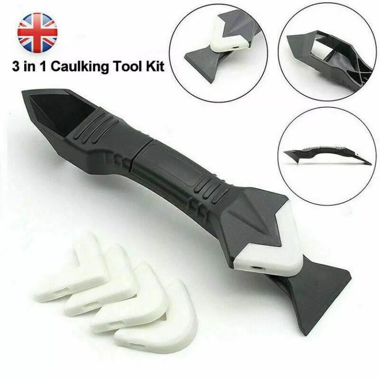 BRAND NEW 3 in 1 Silicone Sealant Remover Scraper Caulking Mould Removal Tool Kit Set (RRP £9.99)