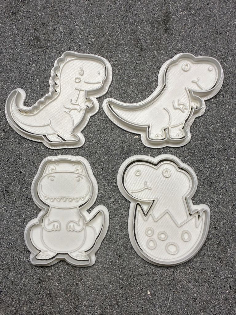 Cute Dinosaur Cookie Cutter Set | 4 Piece Set | T-Rex, Baby Dino & Hatching Egg