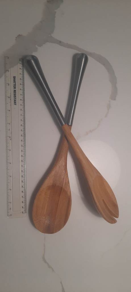 Salad Servers, wood and metal