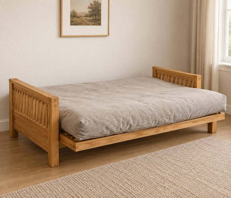 Wooden Futon Sofa Bed – Good Condition