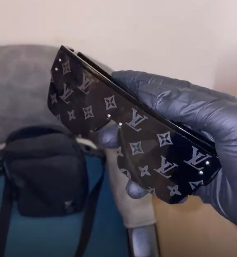 Louis Vuitton Style Monogram Sunglasses - Black