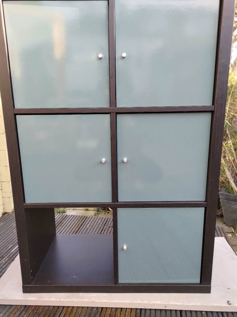 Ikea Kallax door inserts (high gloss grey blue)(5 pcs)