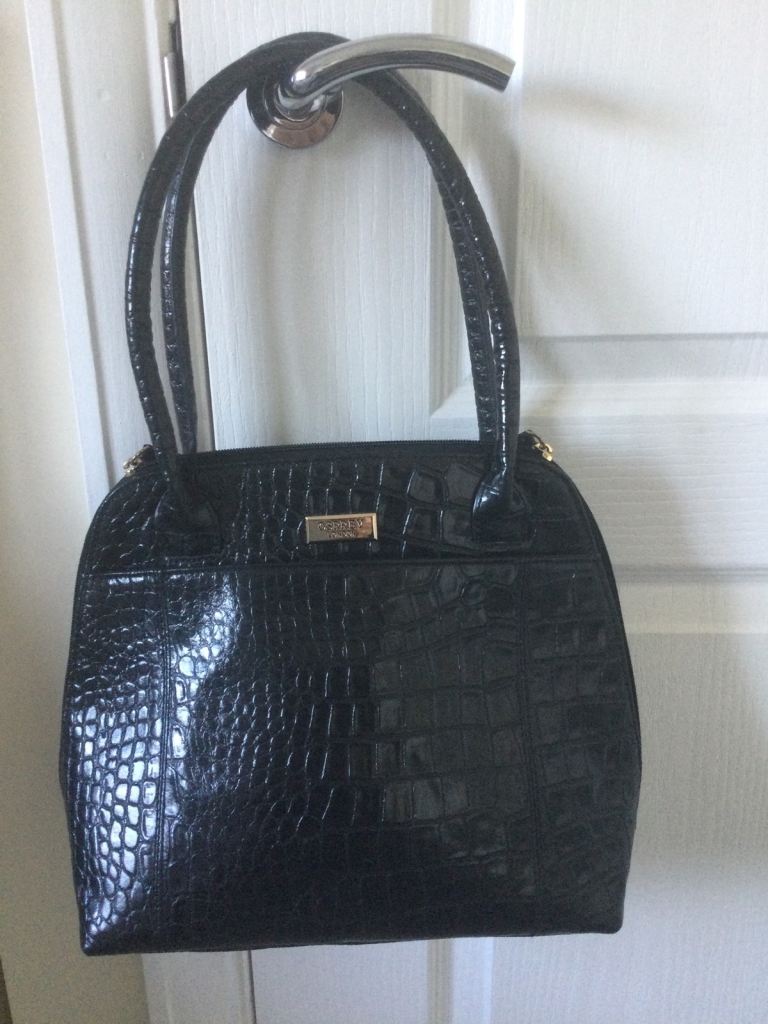 Osprey London moc croc black handbag