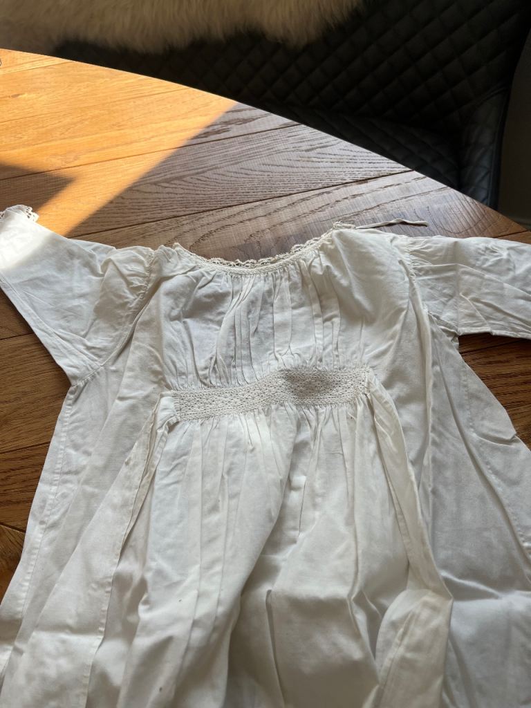 Vintage White Christening Gown / Baby Dress
