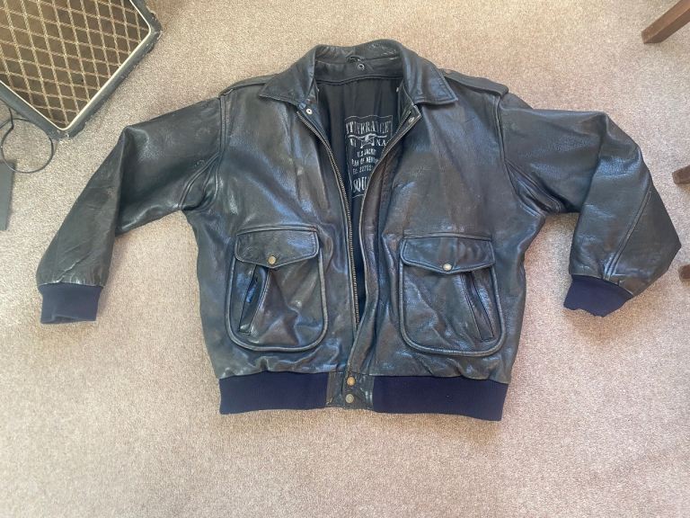 Pilot flying bike style leather jacket 
