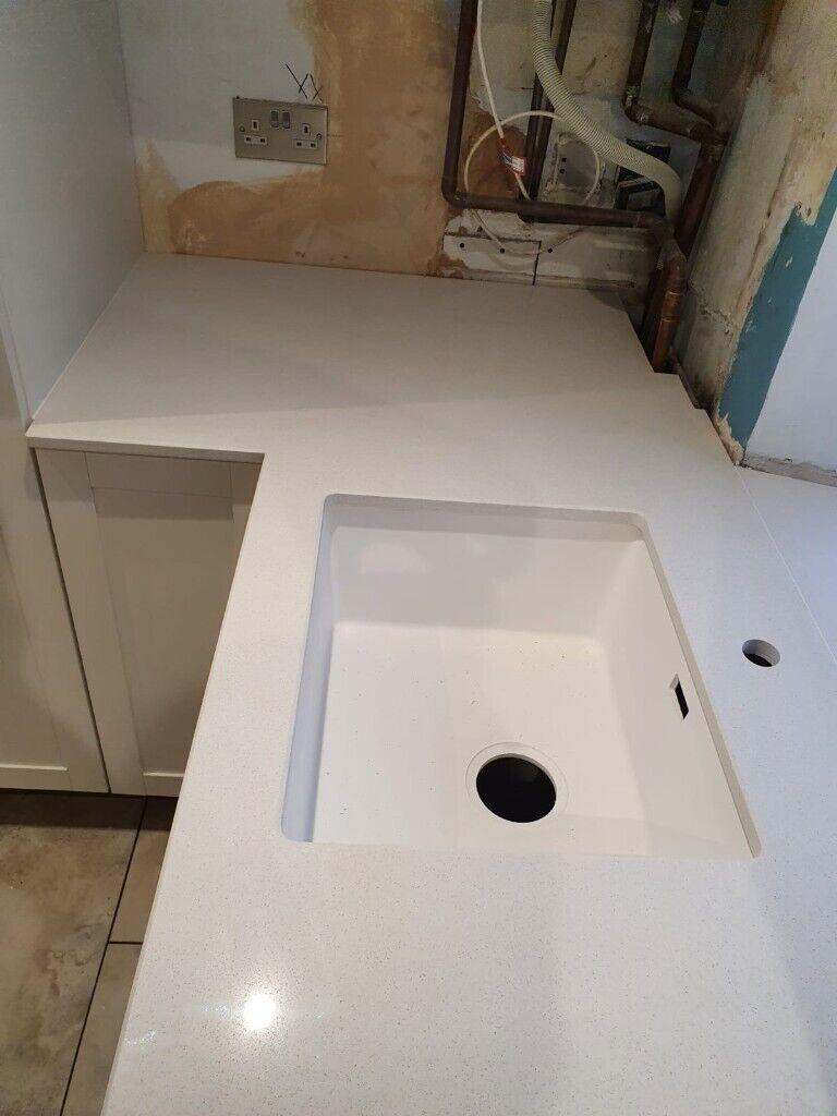 White Shimmer Quartz Worktops 20mm