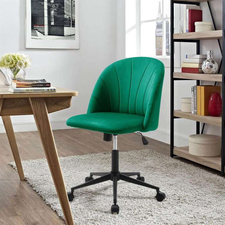 Warmiehomy armless velvet office chair