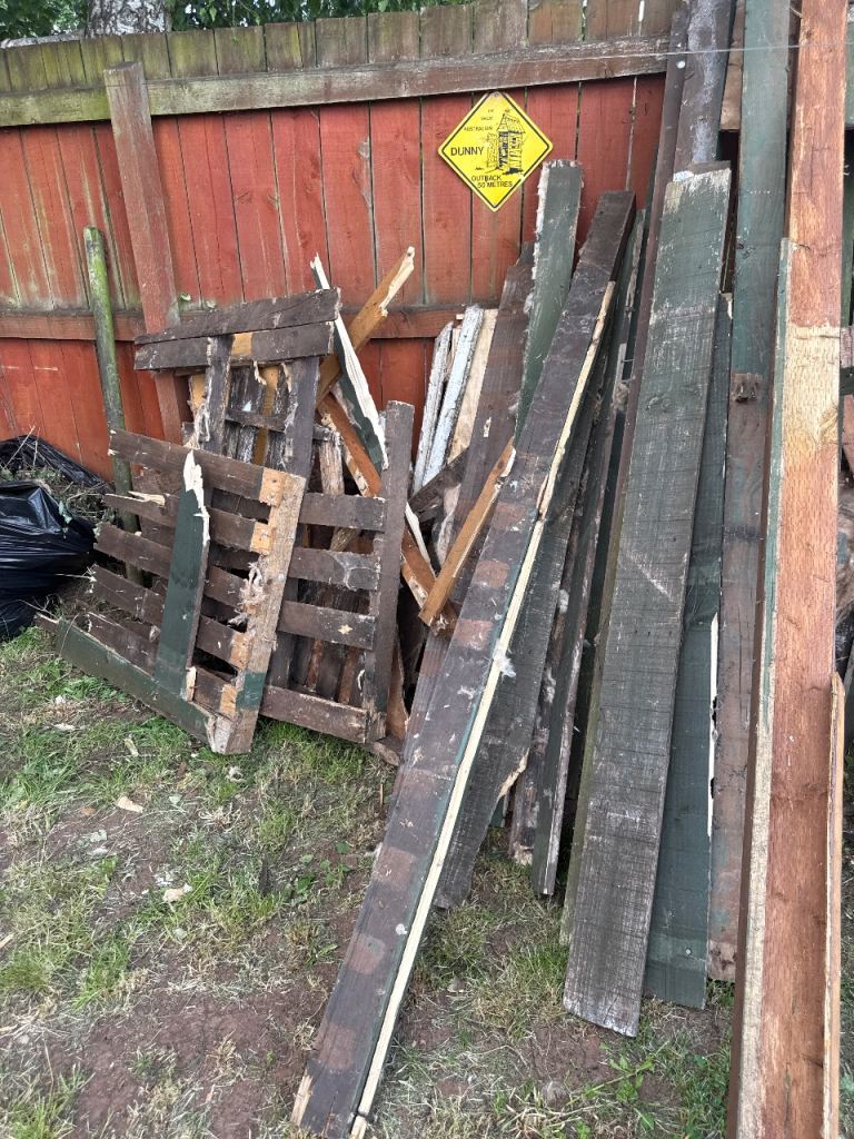 Burning wood