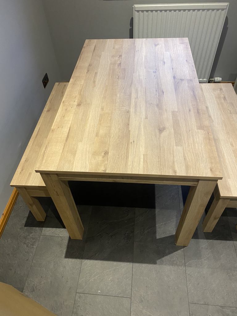 Next Solid Wooden Table & Bench Stools 