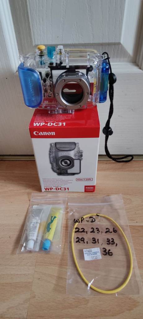 Genuine Canon WP-DC31 under-water camera case. Used only 2-3 times with an IXUS 100 IS.