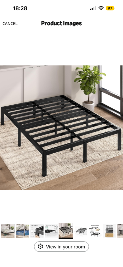 King size metal bed