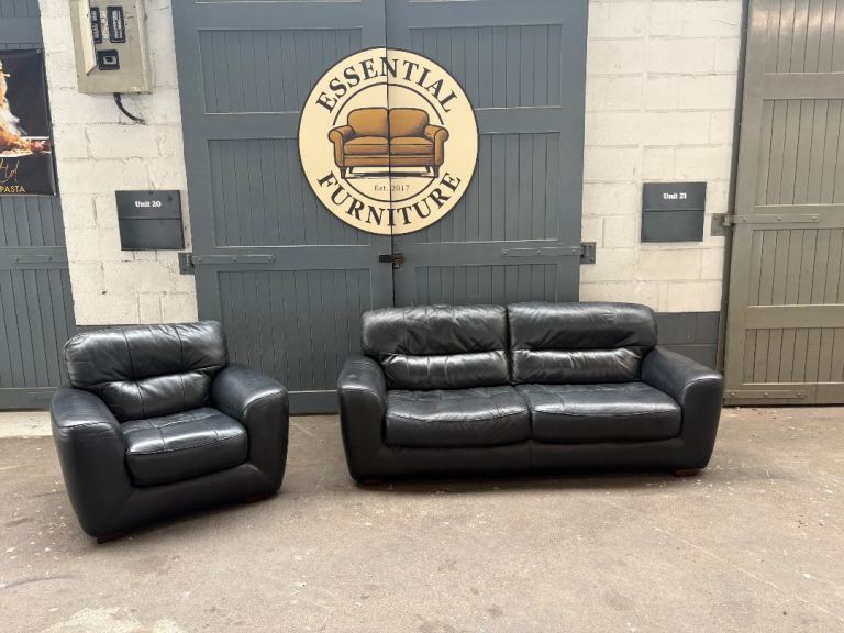 2x Italian leather sofa set, FREE DELIVERY 
