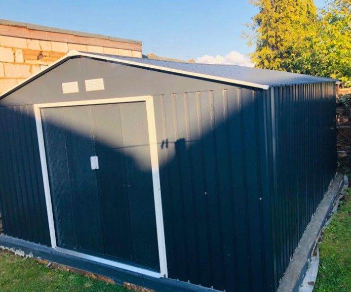 Multi-Purpose Heavy-Duty Galvanised Metal Garden Shed | Steel Base Kit Included