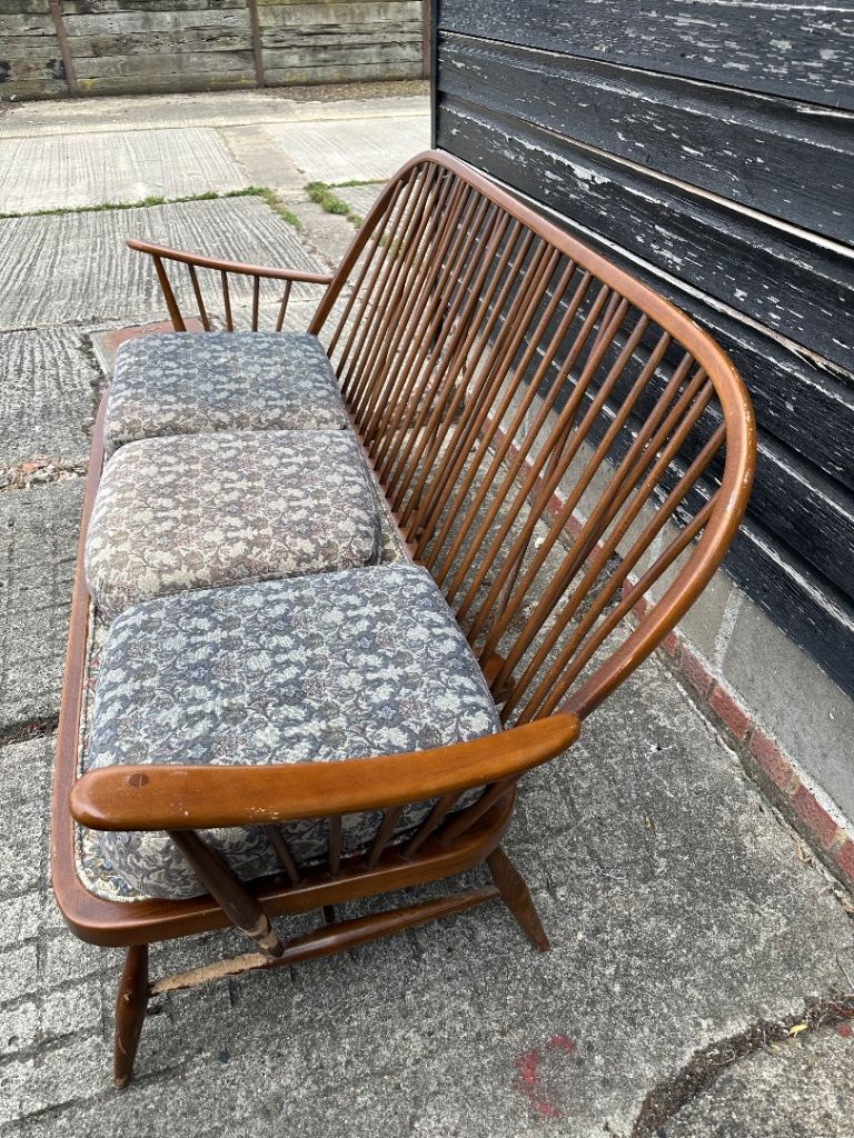 image for Vintage retro Ercol mid century modern 3 seater sofa couch MCM 