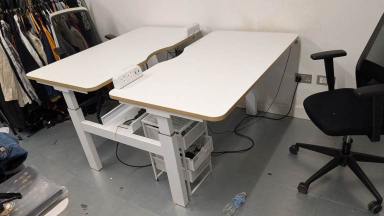 Dual Electric Sit-Stand Desk Bench Sets - Free for collection (2 of these available)