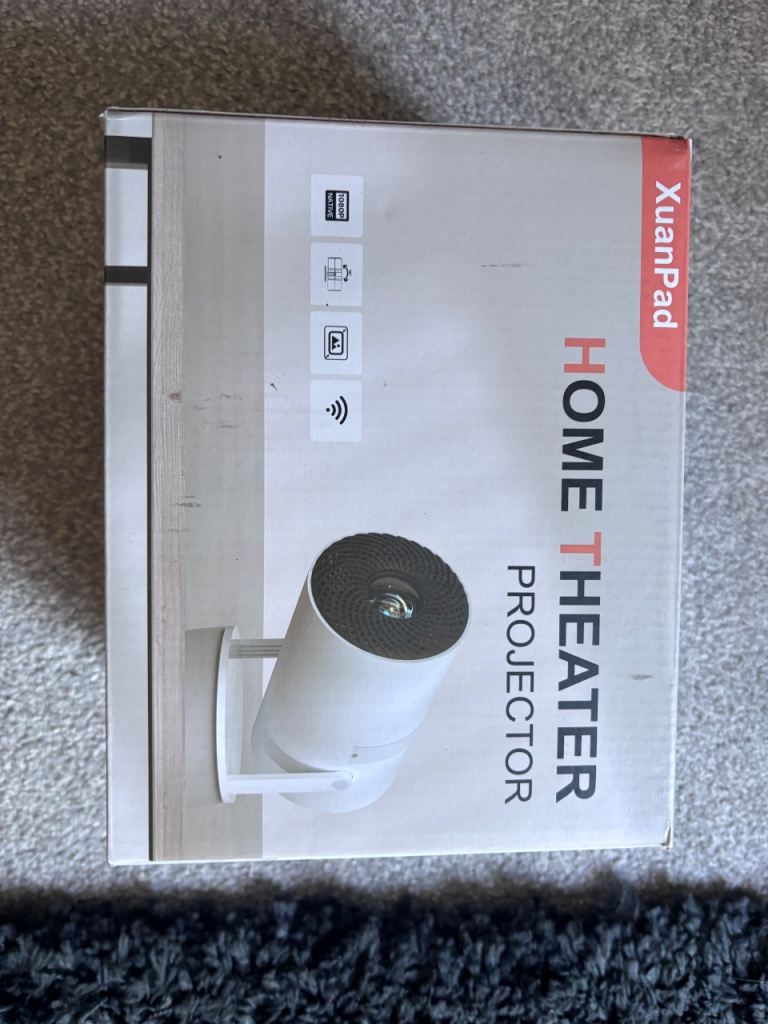 XuanPad Home Theater Projector - White, Full HD 1080P