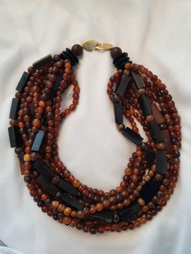 Vintage multi-strand statement necklace by Monies Gerda Lynggaard.