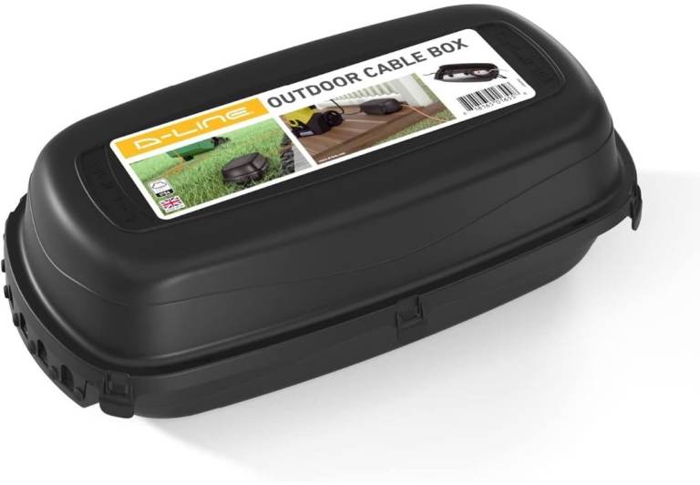 D-Line Outdoor Weatherproof Cable Box IP54 Black Extension Garden Used