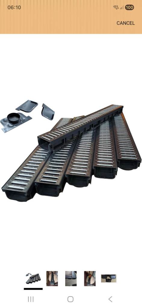New Drainage Channels with Grates and Fittings