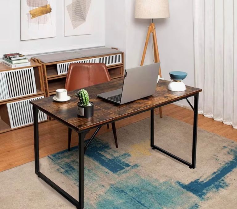  Urgent leaving soon  Desk for study / Dining Table – Brown Wood & Metal