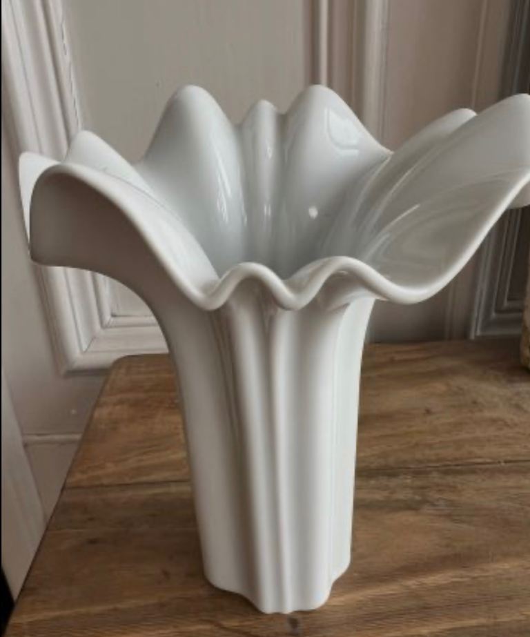 Vintage White Ceramic Vase