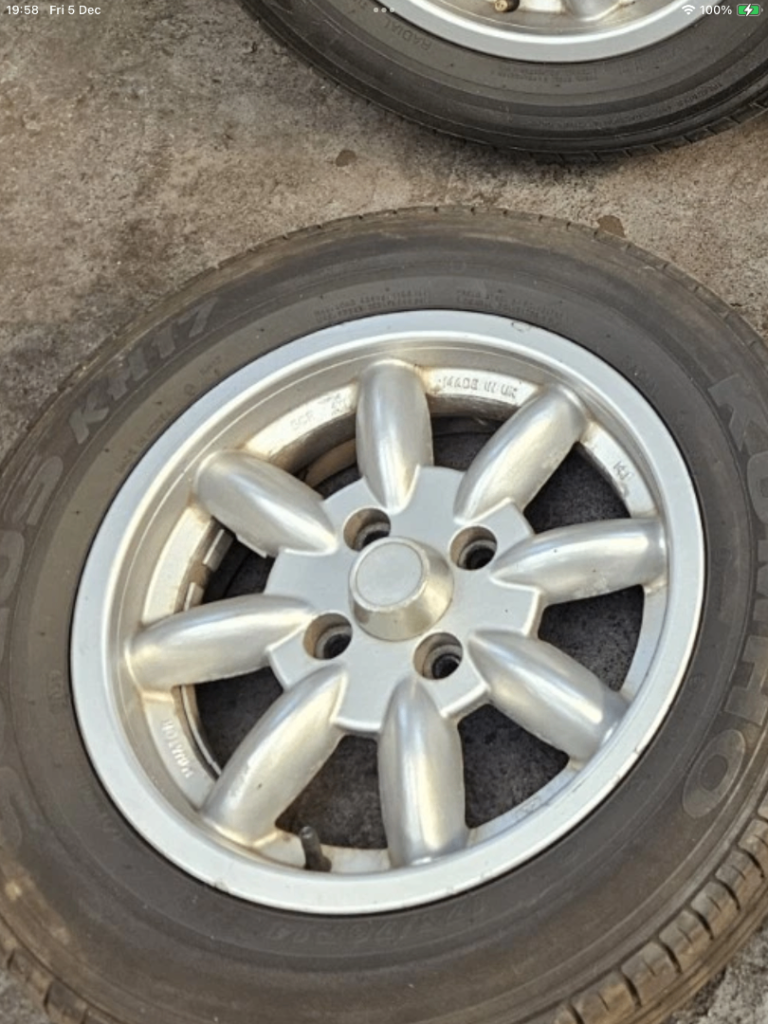 Morris Minor Minilight wheels ,classic ,imp,ford,race,rally,garage 