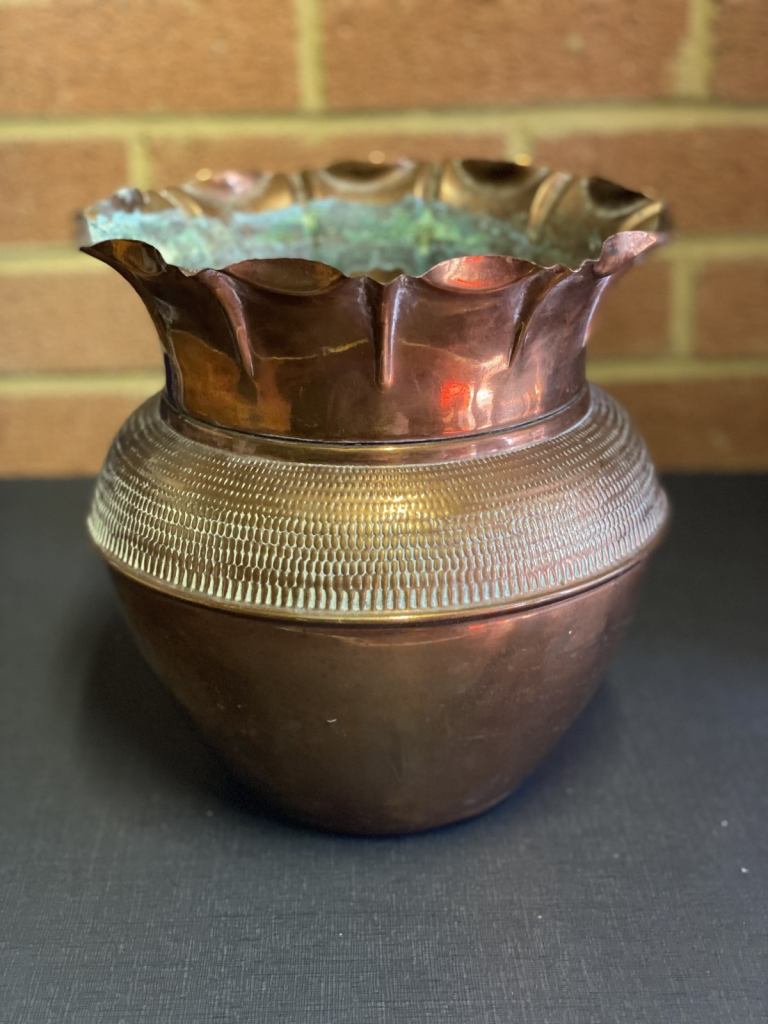 Vintage Victorian Copper Through Plant Pot