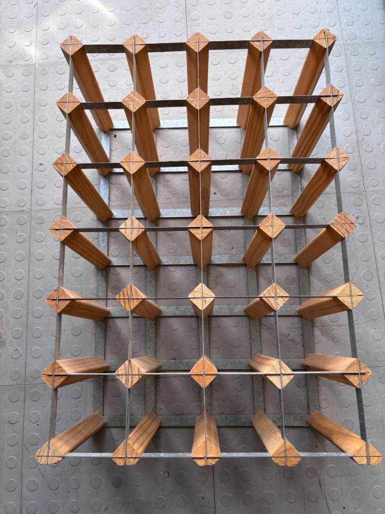 Wooden and Metal Wine Rack – 24 Bottle Capacity - Good Condition