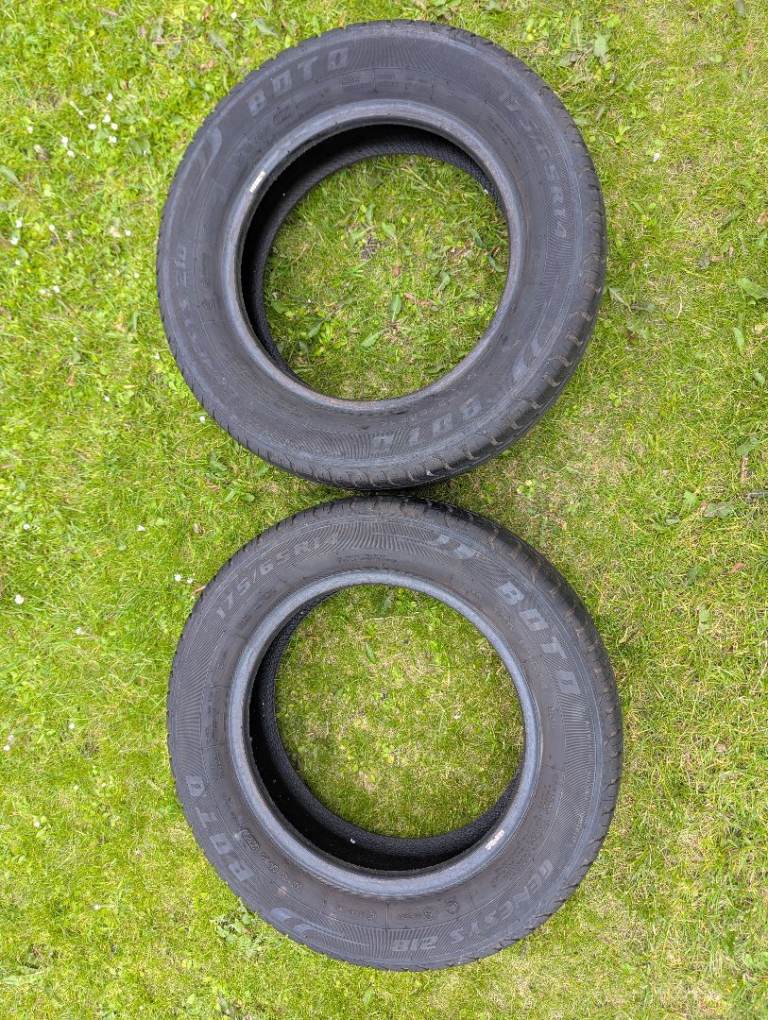 2x Used Car Tyres – 175/65 R14 – Good Condition