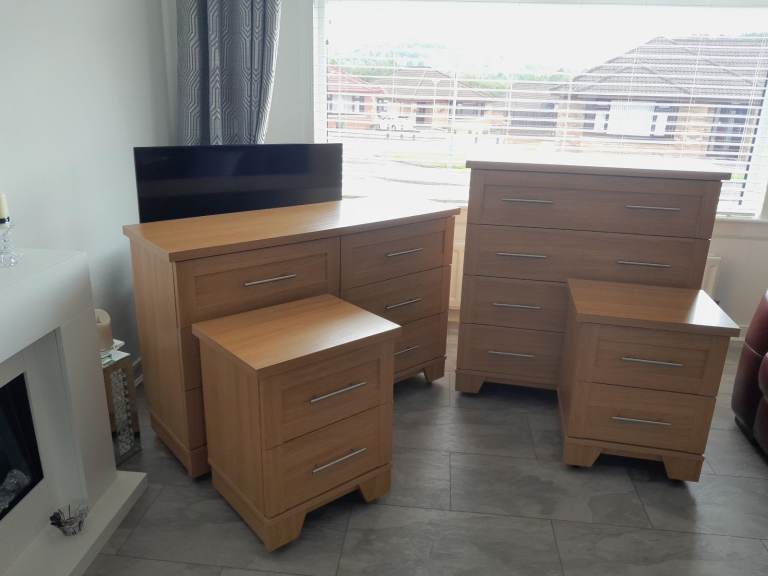  Chest of Drawers and Bedside Tables Set – Good Condition
