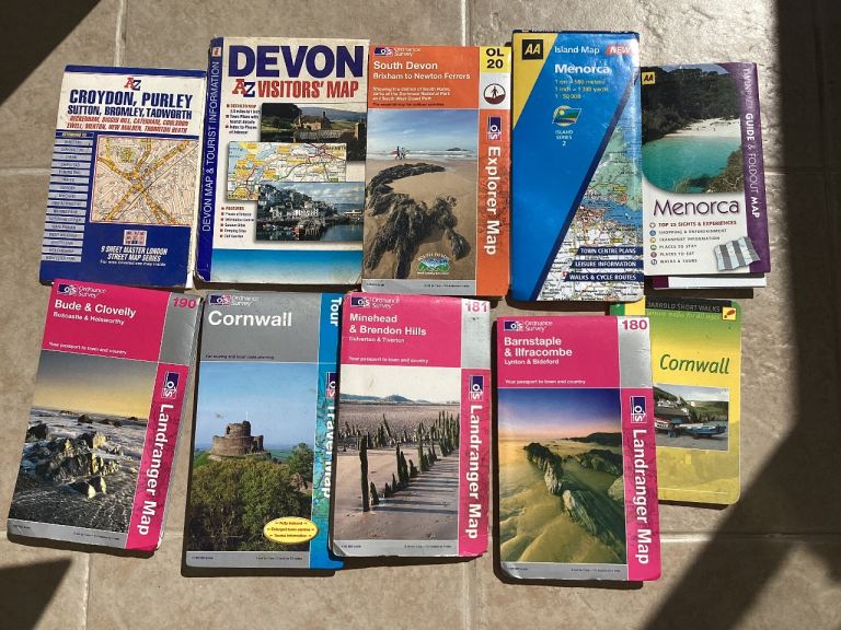 Job lot of ordnance survey maps areas as seen in photo