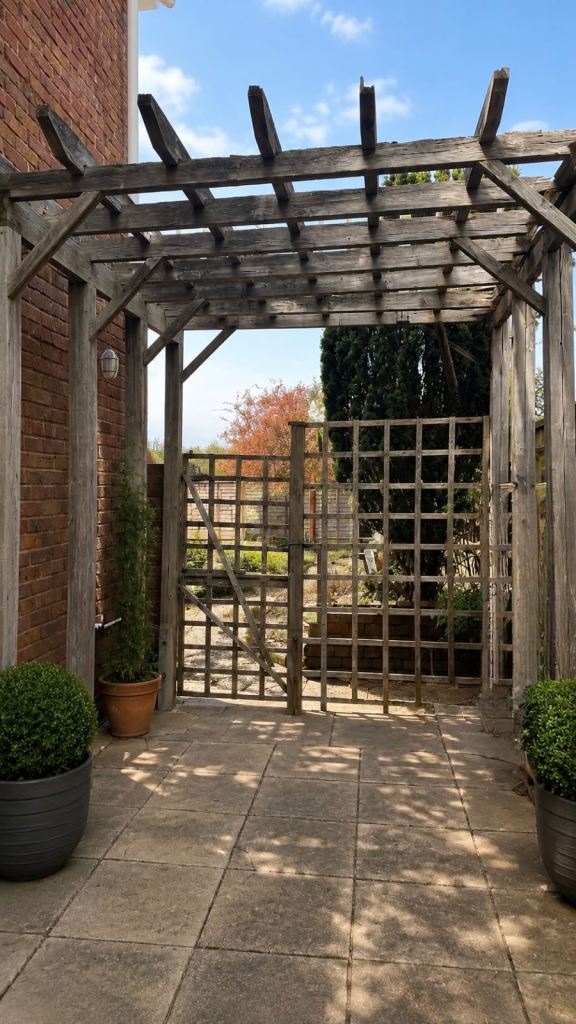 Wooden Garden Pergola / Archway with Trellis 