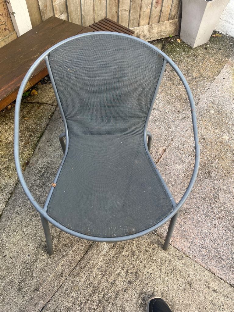 Grey Metal Garden Chair