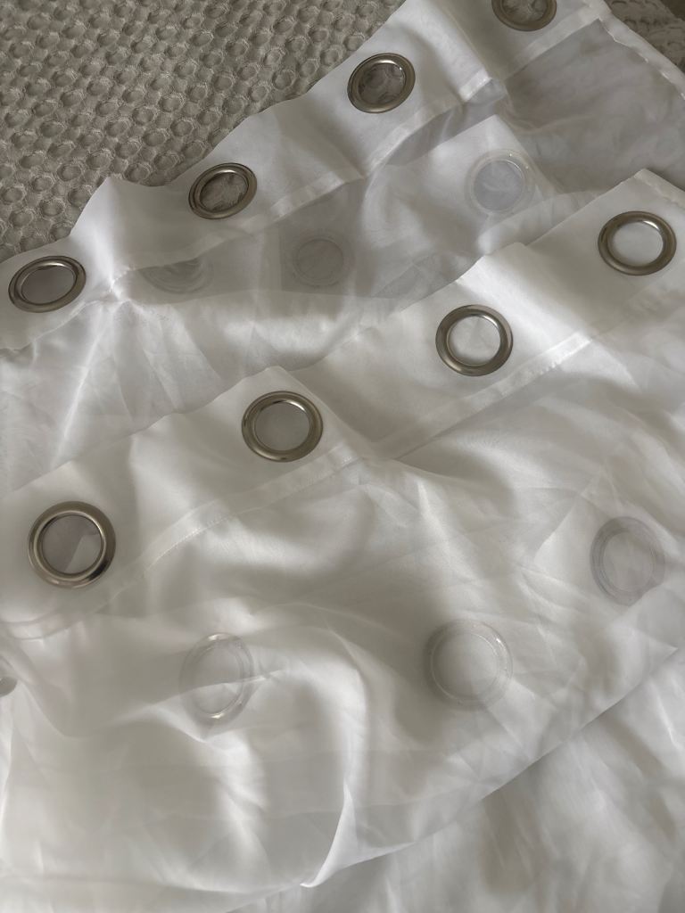 White Voile eyelet panels x 2