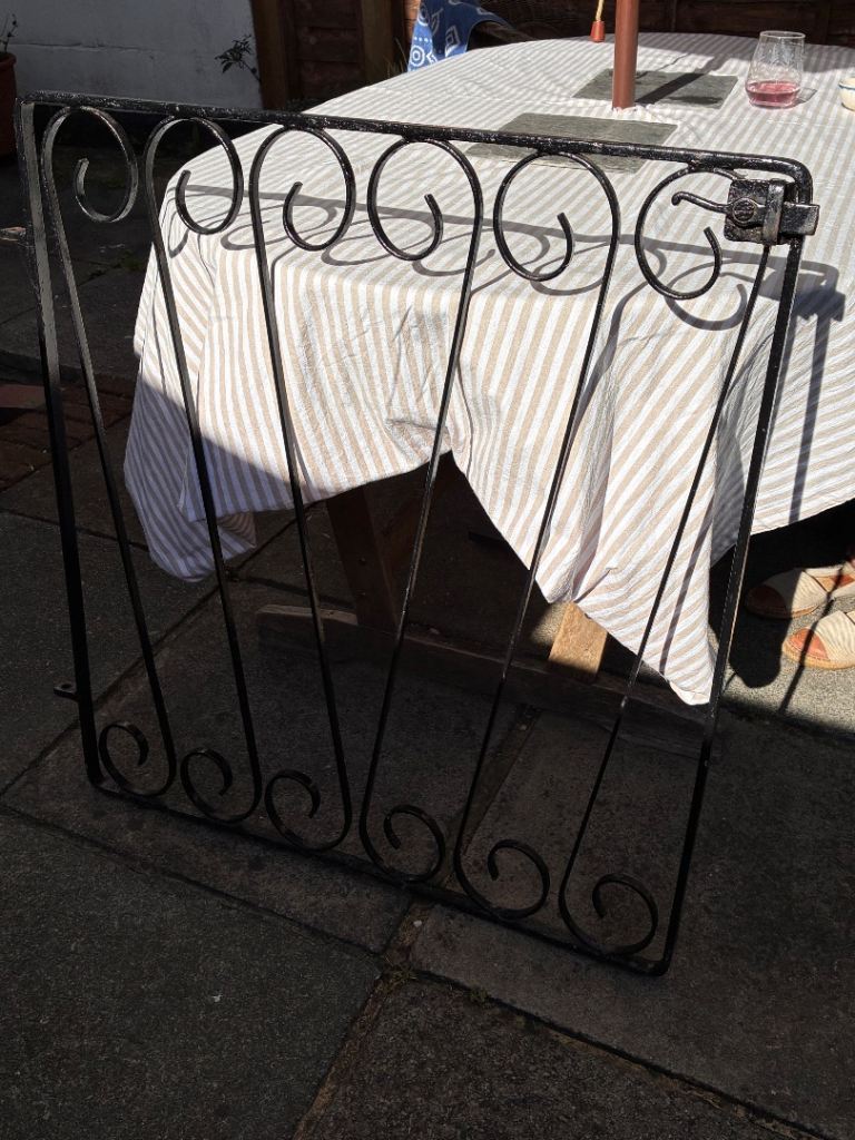 Decorative Wrought Iron Front Entrance Gate - Black