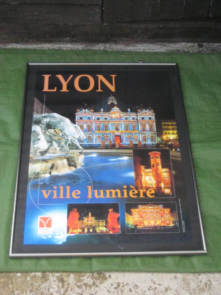 LYON Ville Lumiere Poster in High Quality Frame with Glass Over, 74 cm High by 54 cm Wide for £20.00