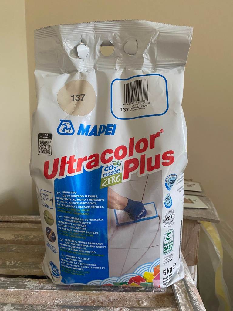 Mapei Ultracolor Plus Grout 137 Caribbean 5kg – Unused