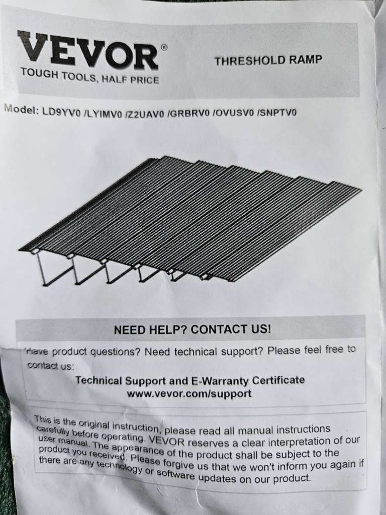 VEVOR Door Threshold Ramp