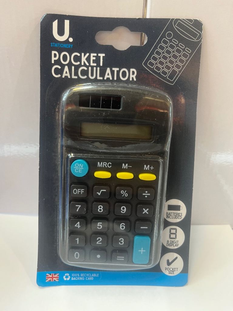 Pocket Calculator – New, Black