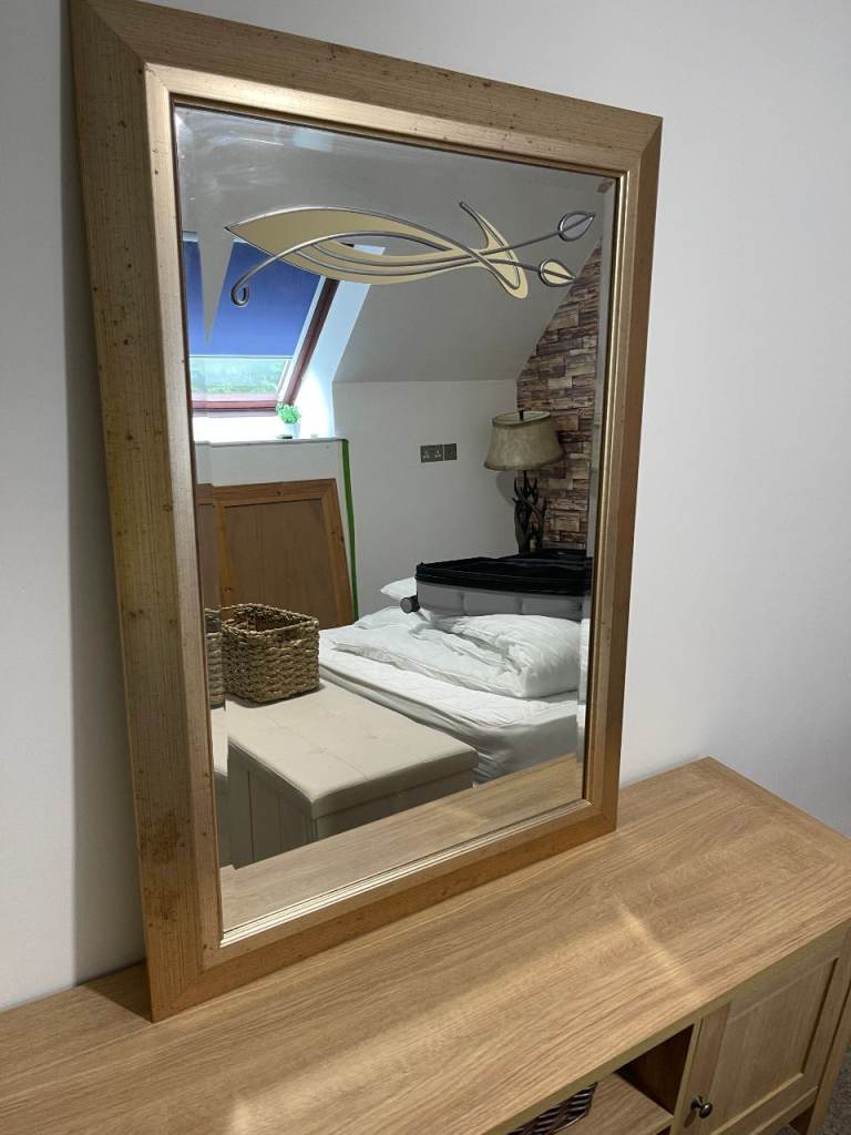 Bronze effect framed mirror