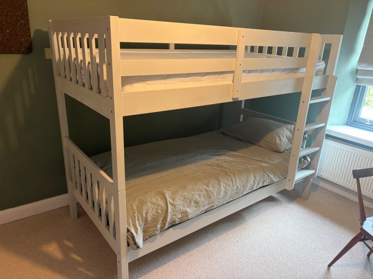 Light grey John Lewis Wilton Wooden Bunk Beds – Good Condition