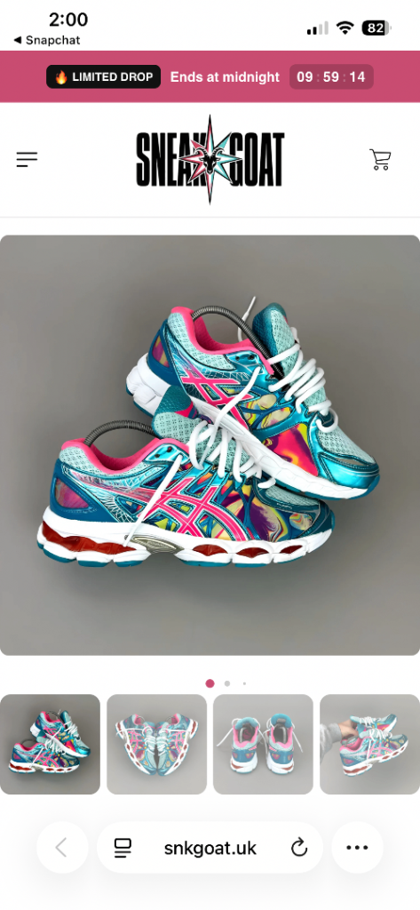 Asics gel nimbus multi coloured size 4 