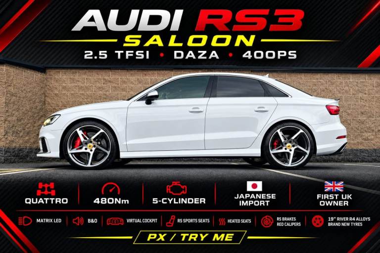 💥stunning audi rs3 2.5 tfsi daza immaculate in/out poss px swap cash either way m3 golf r etc try 