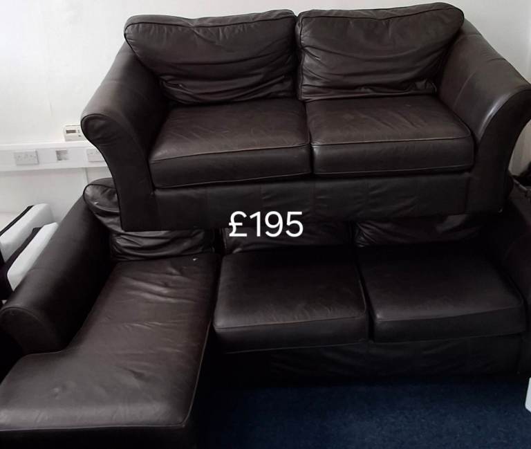 Brown Leather Corner Sofa and sofa  –