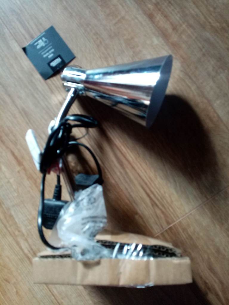 2 x New chrome desk lamps 