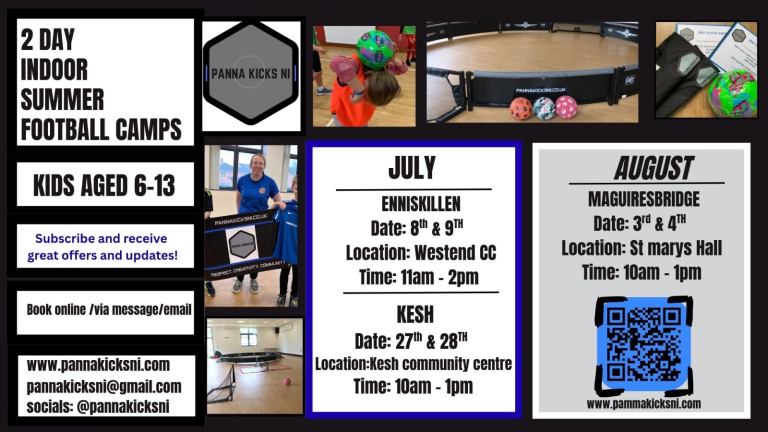 Fermanagh kids 6-13 summer creative football sessions 