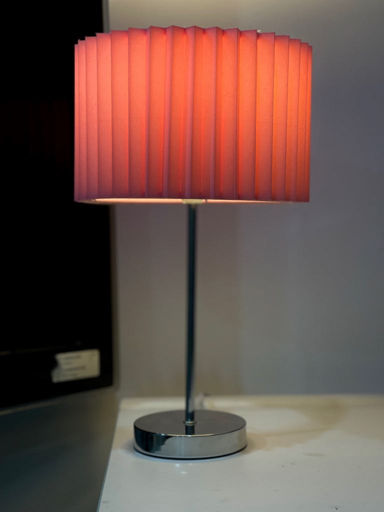 Pink and light blue lamps 