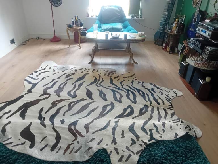 Zebra rug real hide 
