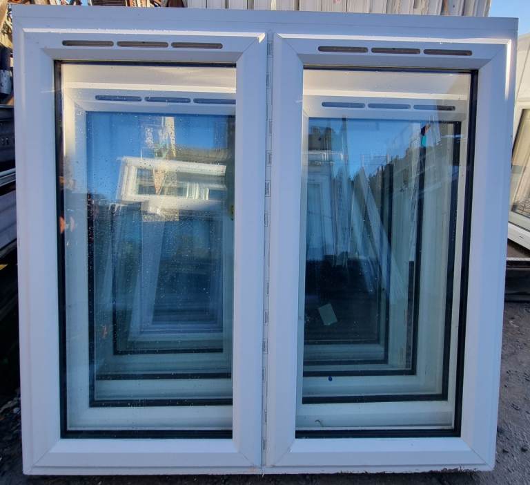 New UPVC Double Glazed White Window obscure 1205m W x 995mm H Garage Shed #50