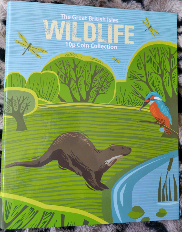 10p Guernsey 2021 12 coin set(Woodland Mammals+Garden Birds),UN+Album